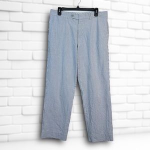 Saks Fifth Ave size 14 women's trousers pants silk/cotton pinstriped classic